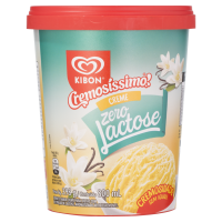 Sorvete Zero Lactose Kibon 800ml Creme