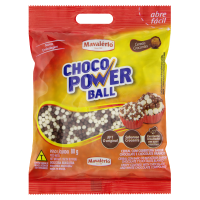 Confeito Choco Power Ball Mavalério Micro   80g Chocolate Leite & Branco