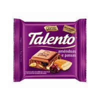 Chocolate Talento  Garoto 85g Amêndoas Passas