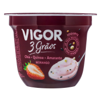 Iogurte Natural 3 Grãos Vigor 100g Morango