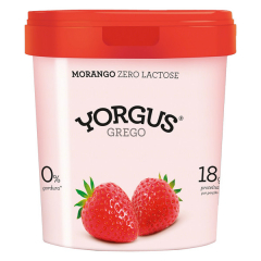 Iogurte Grego Yorgus 500g Desnatado Morango Zero Lac