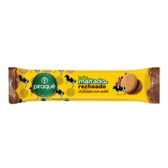 Biscoito Leite Maltado Recheado  Piraquê 85g Chocolate com Avelã